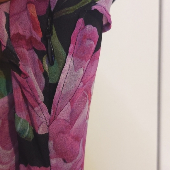 The Kooples Floral Print Short Sleeve Frilly Dress with Ruffle Details Size S/M - Picture 11 of 16